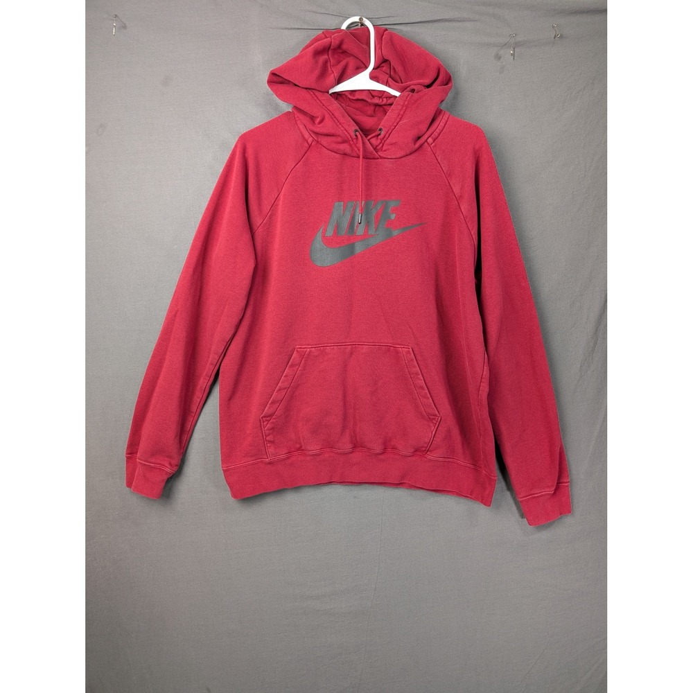 Nike Sportswear Essential Women Red Fleece Pullover Hoodie BV4126-690 L